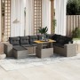 9-piece garden furniture set and gray synthetic rattan cushions by vidaXL, Garden sets - Ref: Foro24-3275965, Price: 580,20 €...