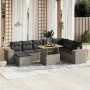 9-teiliges Gartenmöbel-Set und graue synthetische Rattankissen von vidaXL, Gartensets - Ref: Foro24-3275965, Preis: 591,34 €,...