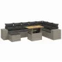9-teiliges Gartenmöbel-Set und graue synthetische Rattankissen von vidaXL, Gartensets - Ref: Foro24-3275965, Preis: 591,34 €,...