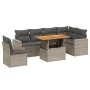 7-piece garden sofa set with gray PE rattan cushions by vidaXL, Garden sets - Ref: Foro24-3271340, Price: 455,61 €, Discount: %