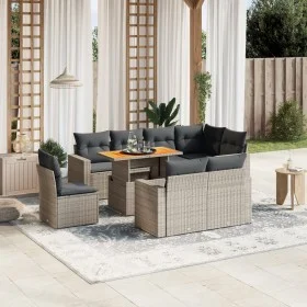 9-teiliges Gartenmöbel-Set und graue synthetische Rattankissen von vidaXL, Gartensets - Ref: Foro24-3271410, Preis: 601,91 €,...
