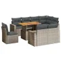 9-teiliges Gartenmöbel-Set und graue synthetische Rattankissen von vidaXL, Gartensets - Ref: Foro24-3271410, Preis: 601,91 €,...