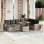 9-teiliges Gartenmöbel-Set und graue synthetische Rattankissen von vidaXL, Gartensets - Ref: Foro24-3271452, Preis: 560,62 €,...