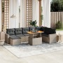 9-teiliges Gartenmöbel-Set und graue synthetische Rattankissen von vidaXL, Gartensets - Ref: Foro24-3271452, Preis: 552,39 €,...