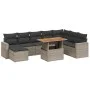 9-teiliges Gartenmöbel-Set und graue synthetische Rattankissen von vidaXL, Gartensets - Ref: Foro24-3271452, Preis: 560,62 €,...