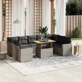10-piece garden sofa set with gray synthetic rattan cushions by vidaXL, Garden sets - Ref: Foro24-3271459, Price: 623,16 €, D...