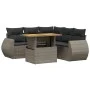 6-teiliges Gartenmöbel-Set und graue synthetische Rattankissen von vidaXL, Gartensets - Ref: Foro24-3272194, Preis: 435,87 €,...