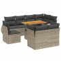 9-teiliges Gartenmöbel-Set und graue synthetische Rattankissen von vidaXL, Gartensets - Ref: Foro24-3272292, Preis: 696,25 €,...