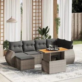 7-piece garden sofa set with gray synthetic rattan cushions by vidaXL, Garden sets - Ref: Foro24-3272299, Price: 476,98 €, Di...