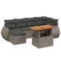 7-teiliges Gartensofa-Set mit grauen synthetischen Rattankissen von vidaXL, Gartensets - Ref: Foro24-3272299, Preis: 462,12 €...