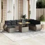 9-piece garden furniture set and gray synthetic rattan cushions by vidaXL, Garden sets - Ref: Foro24-3272334, Price: 586,02 €...