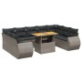 10-piece garden sofa set with gray synthetic rattan cushions by vidaXL, Garden sets - Ref: Foro24-3272341, Price: 640,86 €, D...