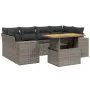 7-teiliges Gartensofa-Set mit grauen PE-Rattan-Kissen von vidaXL, Gartensets - Ref: Foro24-3272537, Preis: 492,24 €, Rabatt: %