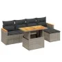 6-piece garden furniture set and gray synthetic rattan cushions by vidaXL, Garden sets - Ref: Foro24-3273055, Price: 366,40 €...