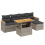 6-teiliges Gartenmöbel-Set und graue synthetische Rattankissen von vidaXL, Gartensets - Ref: Foro24-3273055, Preis: 354,09 €,...