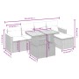 6-teiliges Gartenmöbel-Set und graue synthetische Rattankissen von vidaXL, Gartensets - Ref: Foro24-3273055, Preis: 354,09 €,...