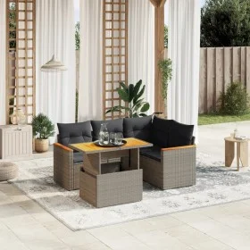 Garden sofa set with cushions 5 pieces gray synthetic rattan by vidaXL, Garden sets - Ref: Foro24-3273062, Price: 347,39 €, D...