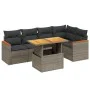 6-teiliges Gartenmöbel-Set und graue synthetische Rattankissen von vidaXL, Gartensets - Ref: Foro24-3273069, Preis: 396,19 €,...