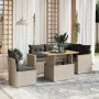 6-teiliges Gartenmöbel-Set und graue synthetische Rattankissen von vidaXL, Gartensets - Ref: Foro24-3273083, Preis: 396,19 €,...