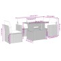 6-teiliges Gartenmöbel-Set und graue synthetische Rattankissen von vidaXL, Gartensets - Ref: Foro24-3273083, Preis: 383,26 €,...