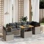 7-teiliges Gartensofa-Set mit grauen PE-Rattan-Kissen von vidaXL, Gartensets - Ref: Foro24-3273104, Preis: 450,95 €, Rabatt: %