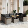 10-piece garden sofa set with gray synthetic rattan cushions by vidaXL, Garden sets - Ref: Foro24-3273223, Price: 601,82 €, D...