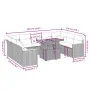 10-teiliges Gartensofa-Set mit grauen synthetischen Rattankissen von vidaXL, Gartensets - Ref: Foro24-3273223, Preis: 618,84 ...