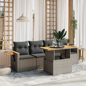 Garden sofa set with cushions 5 pieces gray synthetic rattan by vidaXL, Garden sets - Ref: Foro24-3273398, Price: 335,71 €, D...