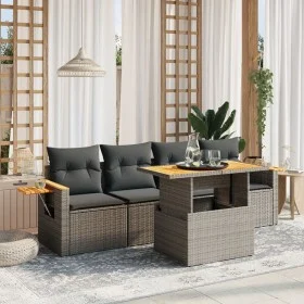 Garden sofa set with cushions 5 pieces gray synthetic rattan by vidaXL, Garden sets - Ref: Foro24-3273398, Price: 347,63 €, D...