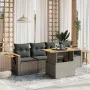 Gartensofa-Set mit Kissen, 5-teilig, graues synthetisches Rattan von vidaXL, Gartensets - Ref: Foro24-3273398, Preis: 347,63 ...
