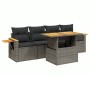 Garden sofa set with cushions 5 pieces gray synthetic rattan by vidaXL, Garden sets - Ref: Foro24-3273398, Price: 336,02 €, D...