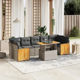 8-teiliges Gartensofa-Set und graue synthetische Rattankissen von vidaXL, Gartensets - Ref: Foro24-3273874, Preis: 541,90 €, ...