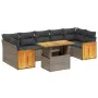 8-piece garden sofa set and gray synthetic rattan cushions by vidaXL, Garden sets - Ref: Foro24-3273874, Price: 541,90 €, Dis...