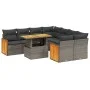 9-teiliges Gartenmöbel-Set und graue synthetische Rattankissen von vidaXL, Gartensets - Ref: Foro24-3273888, Preis: 593,71 €,...