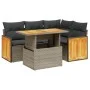 Garden sofa set with cushions 5 pieces gray synthetic rattan by vidaXL, Garden sets - Ref: Foro24-3273944, Price: 369,49 €, D...