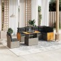 7-piece garden sofa set with gray PE rattan cushions by vidaXL, Garden sets - Ref: Foro24-3273986, Price: 460,76 €, Discount: %