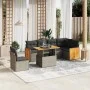 7-piece garden sofa set with gray PE rattan cushions by vidaXL, Garden sets - Ref: Foro24-3273986, Price: 469,47 €, Discount: %
