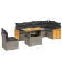7-piece garden sofa set with gray PE rattan cushions by vidaXL, Garden sets - Ref: Foro24-3273986, Price: 460,76 €, Discount: %
