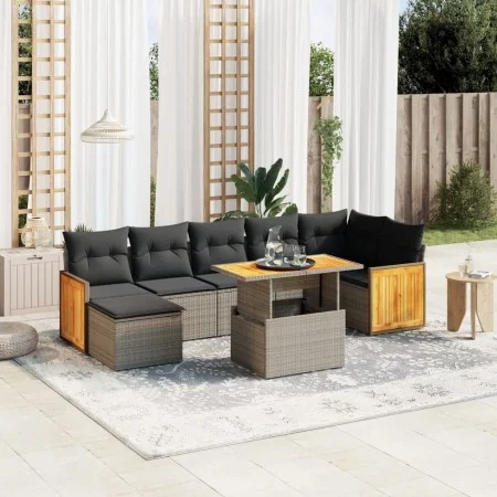 8-piece garden sofa set and gray synthetic rattan cushions by vidaXL, Garden sets - Ref: Foro24-3274070, Price: 511,14 €, Dis...