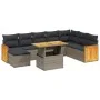 9-piece garden furniture set and gray synthetic rattan cushions by vidaXL, Garden sets - Ref: Foro24-3274098, Price: 566,92 €...
