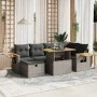 7-piece garden sofa set with gray PE rattan cushions by vidaXL, Garden sets - Ref: Foro24-3276147, Price: 464,58 €, Discount: %