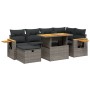 7-piece garden sofa set with gray PE rattan cushions by vidaXL, Garden sets - Ref: Foro24-3276147, Price: 457,43 €, Discount: %