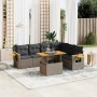7-teiliges Gartensofa-Set mit grauen PE-Rattan-Kissen von vidaXL, Gartensets - Ref: Foro24-3273538, Preis: 467,40 €, Rabatt: %