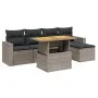 6-teiliges Gartenmöbel-Set und graue synthetische Rattankissen von vidaXL, Gartensets - Ref: Foro24-3271291, Preis: 376,39 €,...