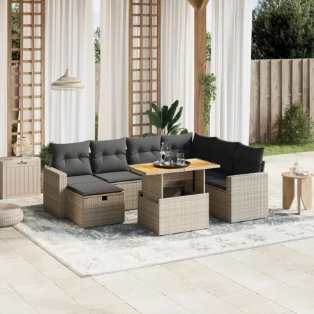 8-teiliges Gartensofa-Set und graue synthetische Rattankissen von vidaXL, Gartensets - Ref: Foro24-3271431, Preis: 504,86 €, ...