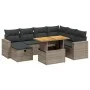 8-teiliges Gartensofa-Set und graue synthetische Rattankissen von vidaXL, Gartensets - Ref: Foro24-3271431, Preis: 504,86 €, ...
