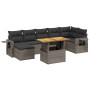 Set de sofás de jardín 8 pzas y cojines ratán sintético gris de vidaXL, Conjuntos de jardín - Ref: Foro24-3271865, Precio: 50...