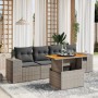 Garden sofa set with cushions 5 pieces gray synthetic rattan by vidaXL, Garden sets - Ref: Foro24-3272516, Price: 349,12 €, D...