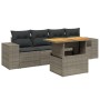 Garden sofa set with cushions 5 pieces gray synthetic rattan by vidaXL, Garden sets - Ref: Foro24-3272516, Price: 349,12 €, D...