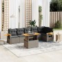 7-teiliges Gartensofa-Set mit grauen PE-Rattan-Kissen von vidaXL, Gartensets - Ref: Foro24-3273531, Preis: 467,40 €, Rabatt: %